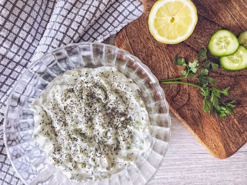 Homemade Cacik Turkish Cucumber & Garlic Yoghurt