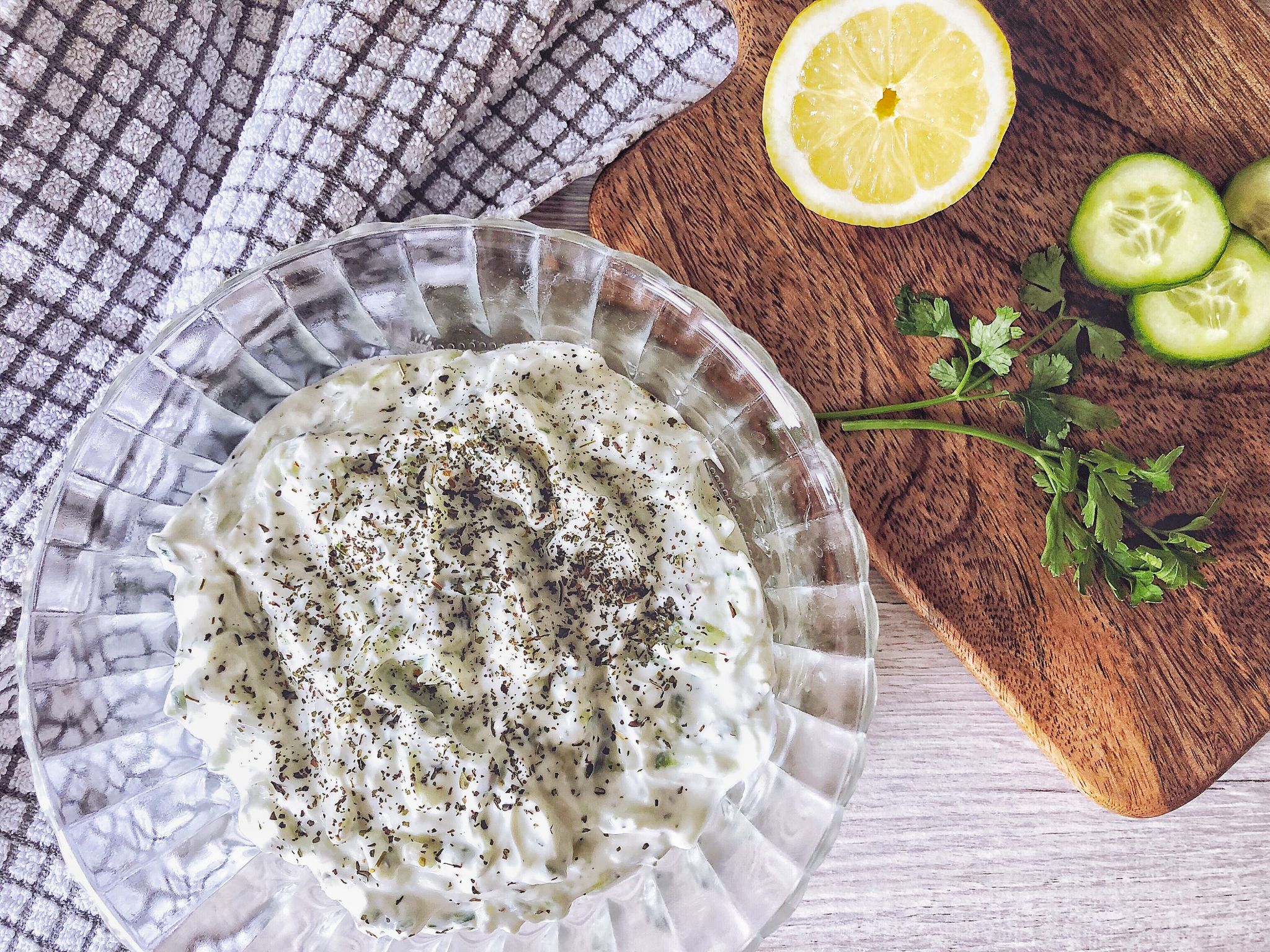 Homemade Cacik Turkish Cucumber & Garlic Yoghurt